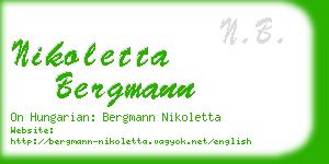 nikoletta bergmann business card